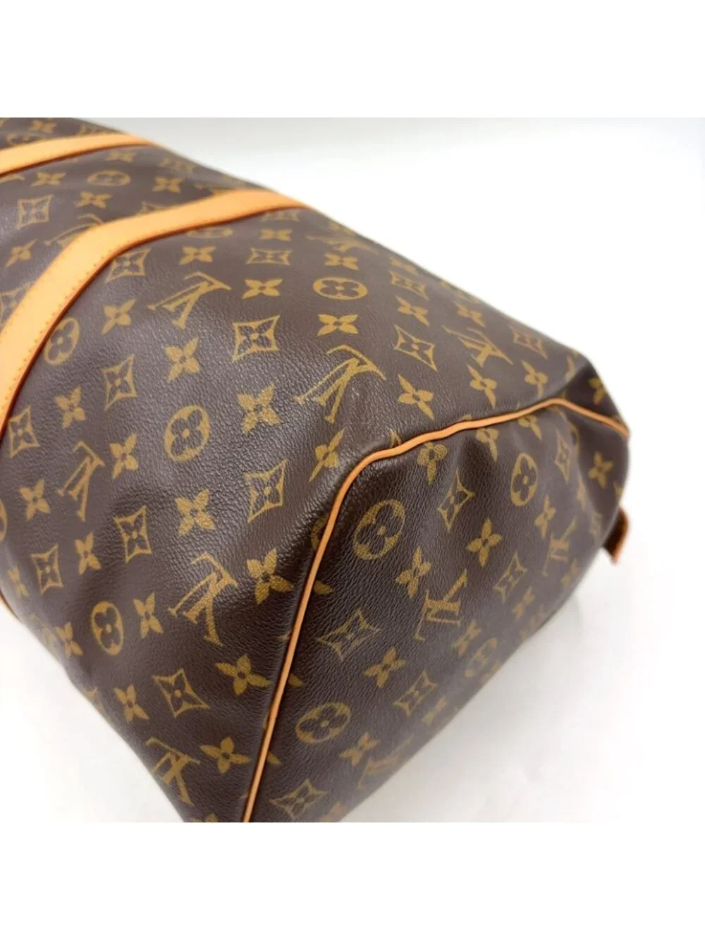 Louis Vuitton Keepall 45 Monogram Leather Brown Light Boston Bag Gold